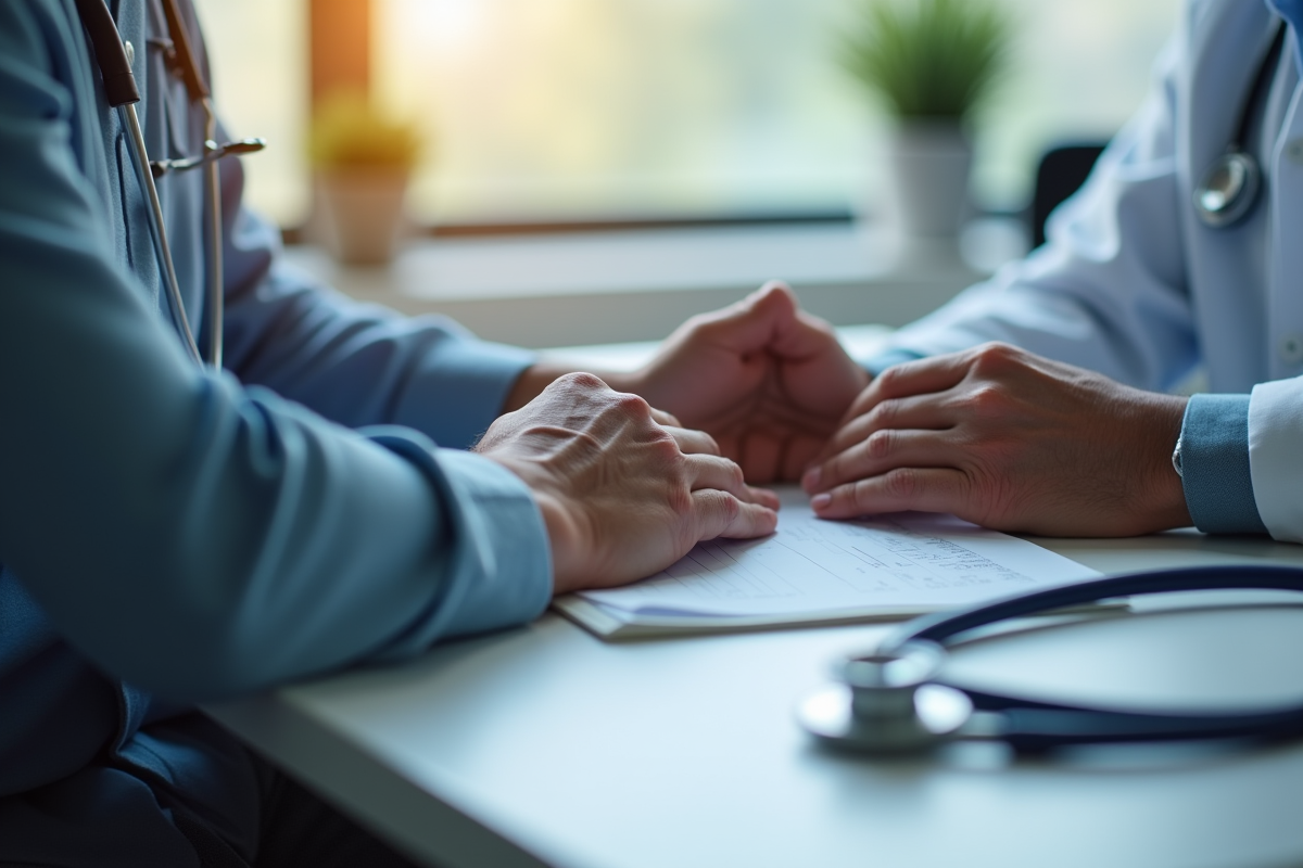 Docteur rassurant un patient âgé lors d