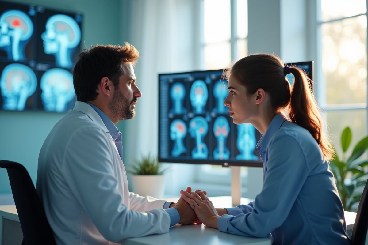 Médecin examinant un patient dans une clinique de neurologie