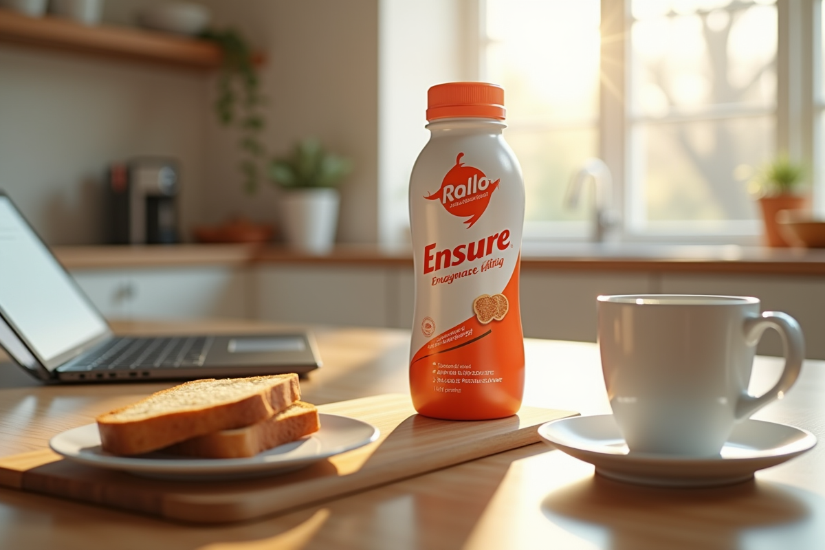 Table petit déjeuner avec bouteille d
